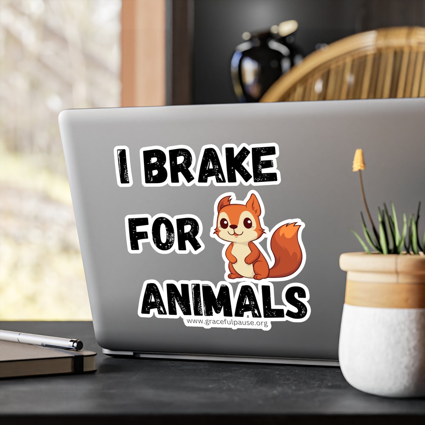 I brake for animals - Kiss-Cut Vinyl Decals