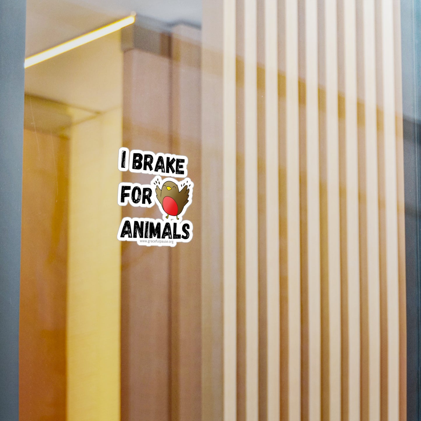 I brake for animals - Bird - Kiss-Cut Vinyl Decals