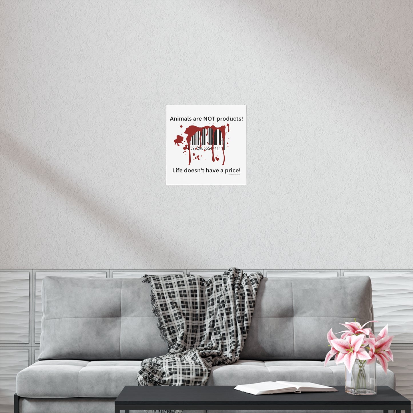 Animals are not products - barcode - landscaped - Uncoated Poster