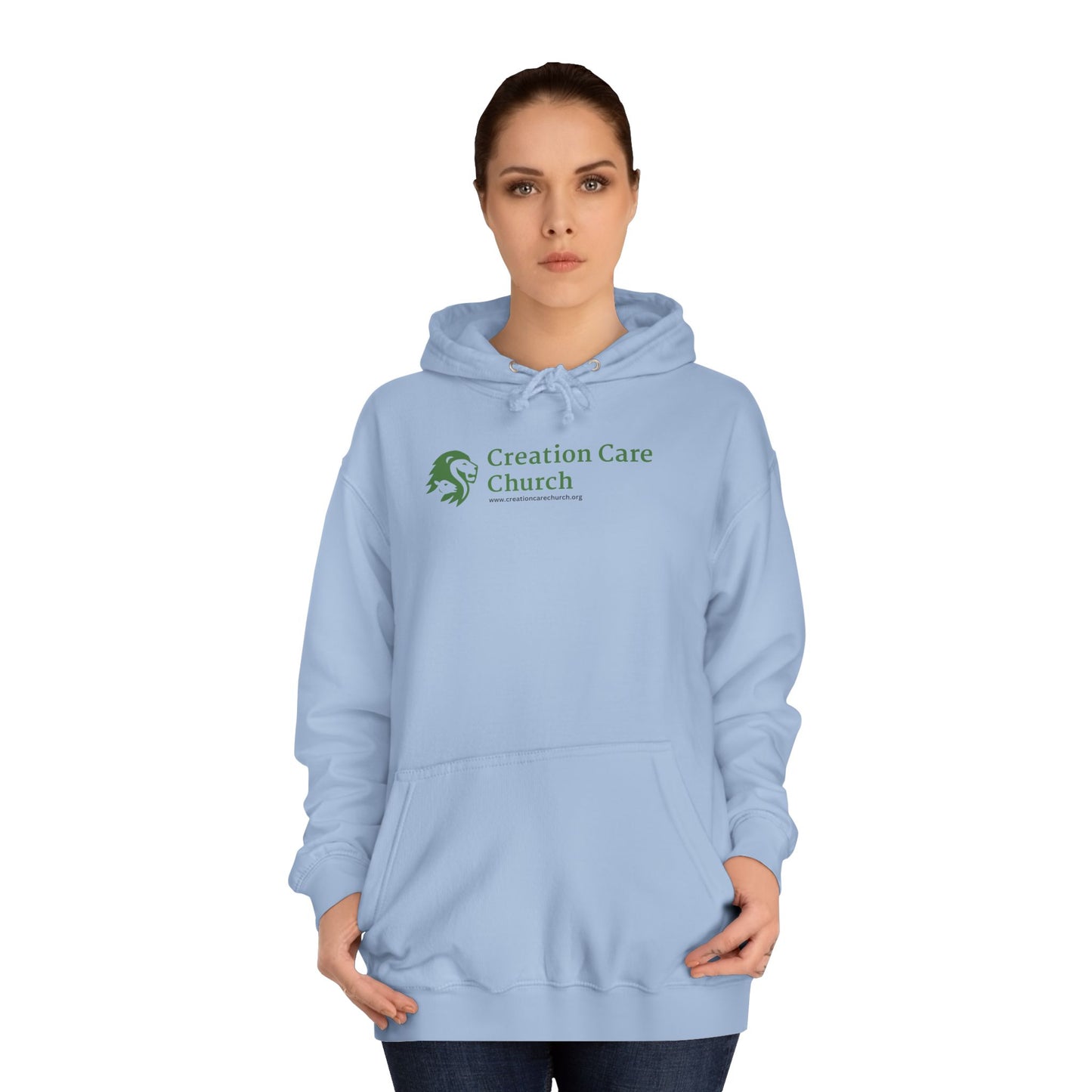 Creation Care Church Logo - Green - Unisex College Hoodie
