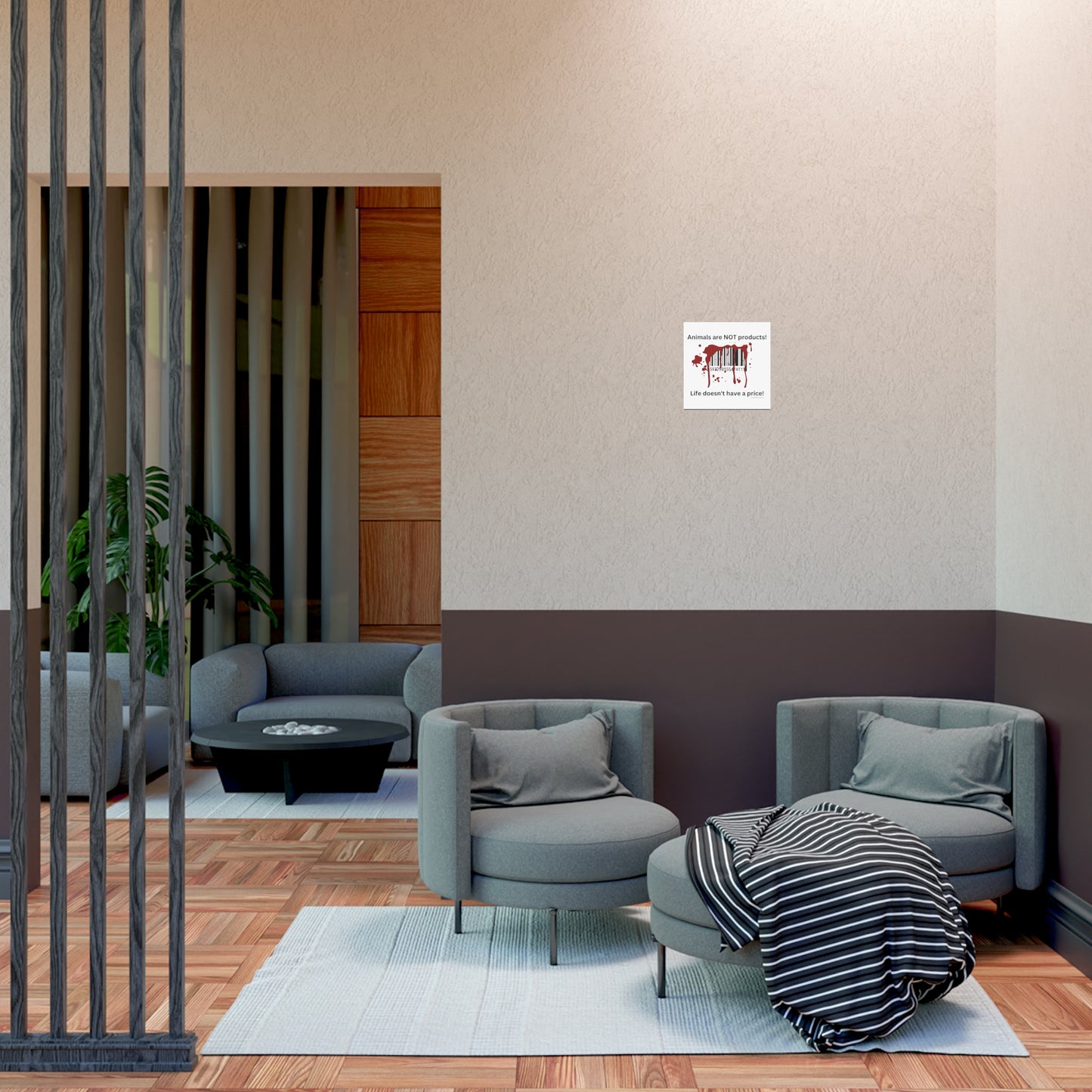 Animals are not products - barcode - landscaped - Uncoated Poster