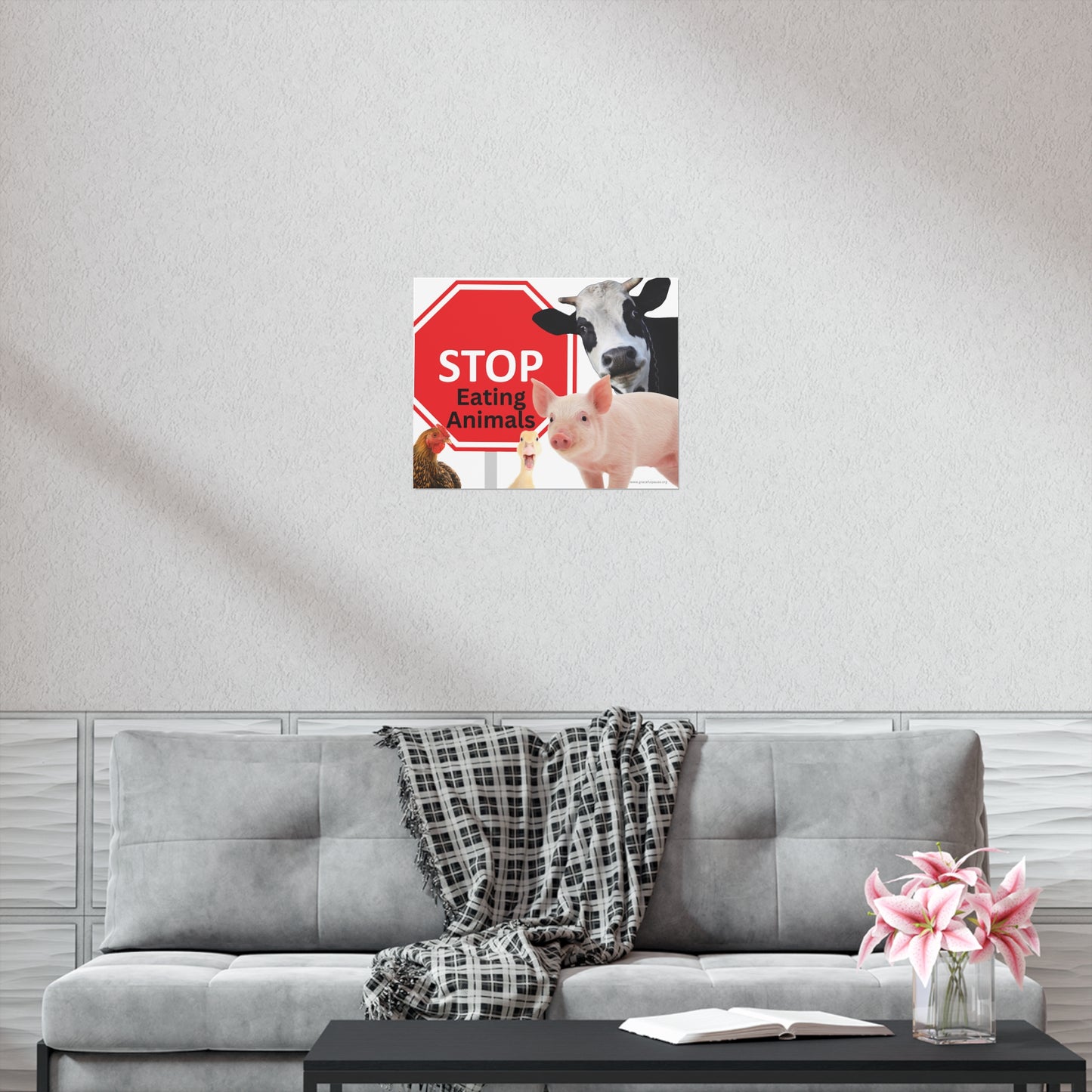 Stop Eating Animals - Landscaped - Uncoated Poster