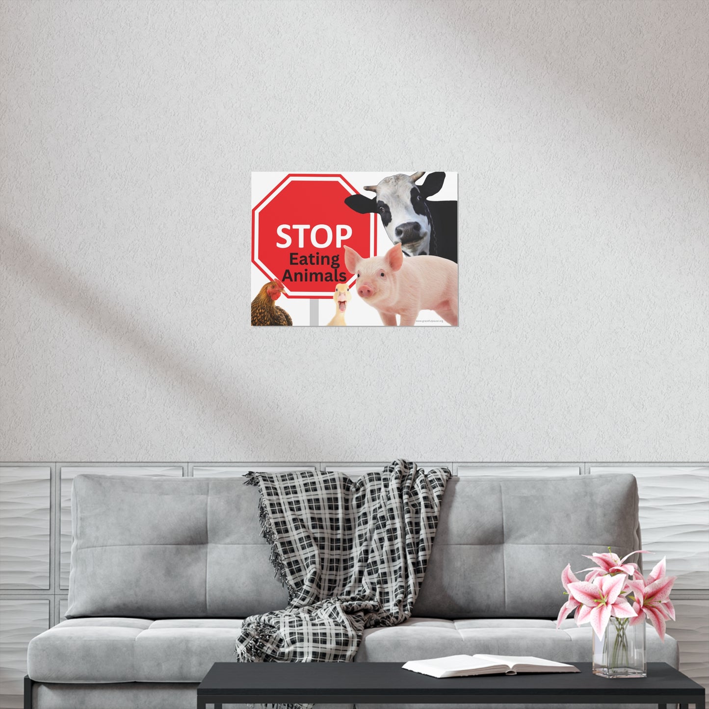 Stop Eating Animals - Landscaped - Uncoated Poster