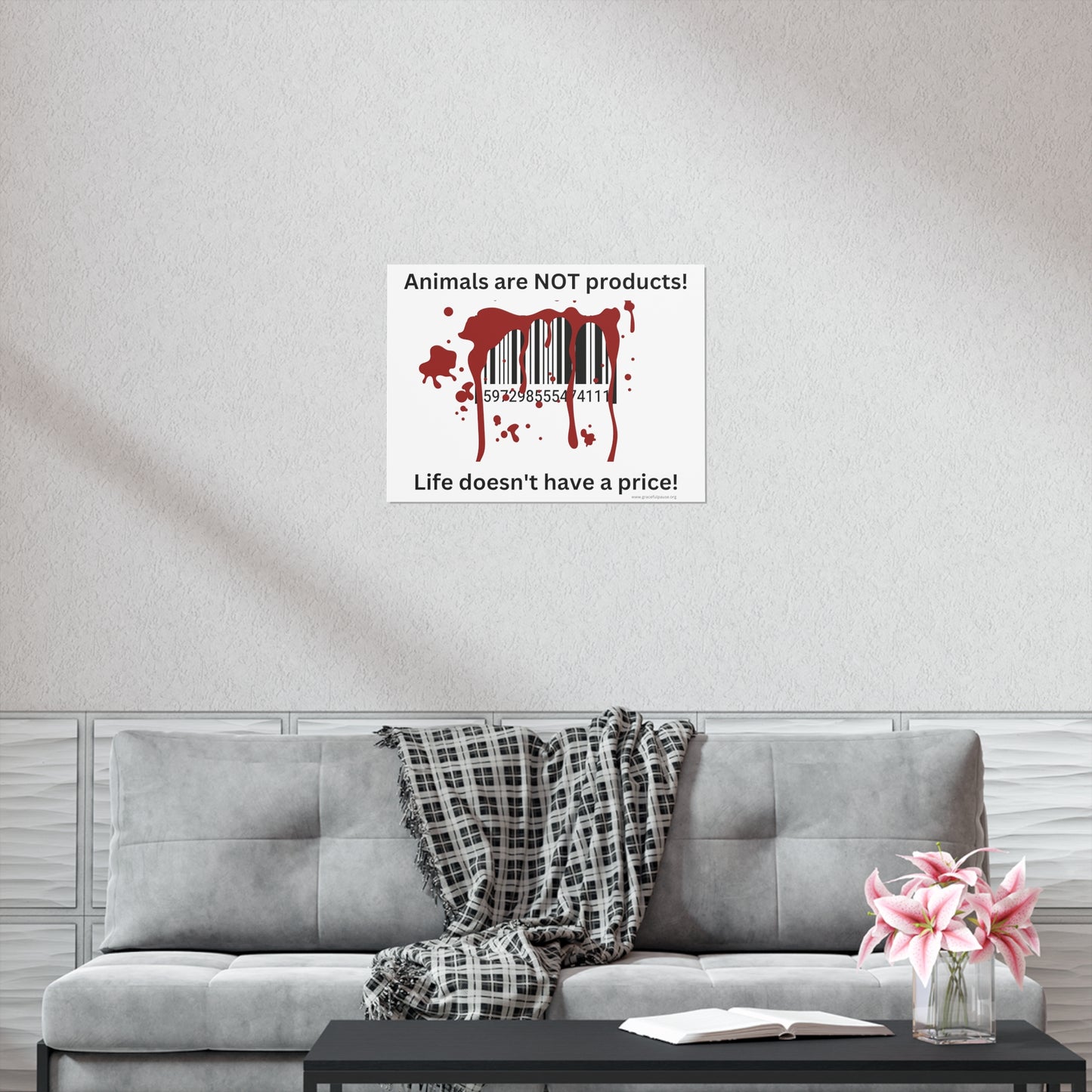 Animals are not products - barcode - landscaped - Uncoated Poster