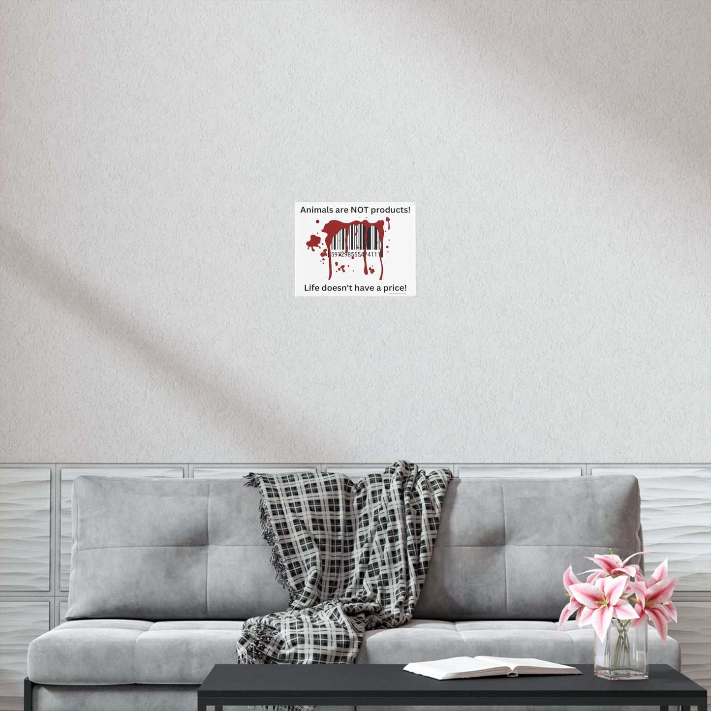 Animals are not products - barcode - landscaped - Uncoated Poster