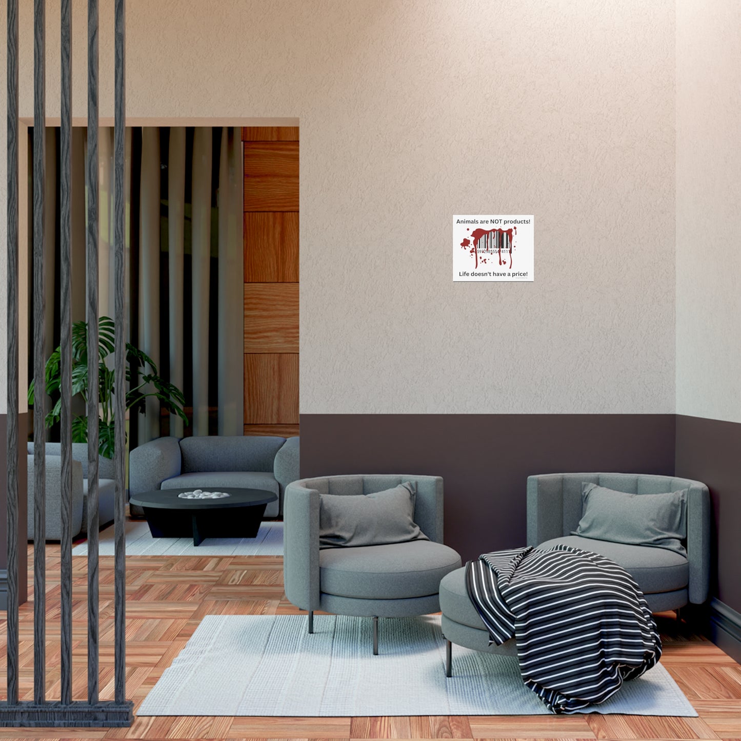 Animals are not products - barcode - landscaped - Uncoated Poster