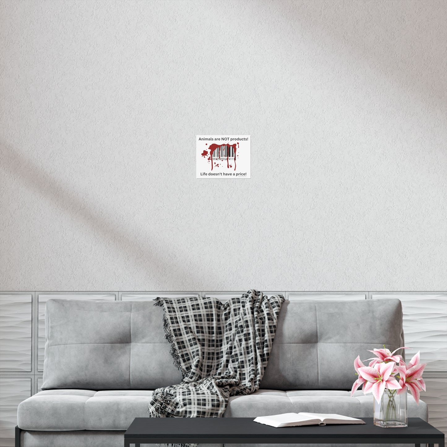 Animals are not products - barcode - landscaped - Uncoated Poster
