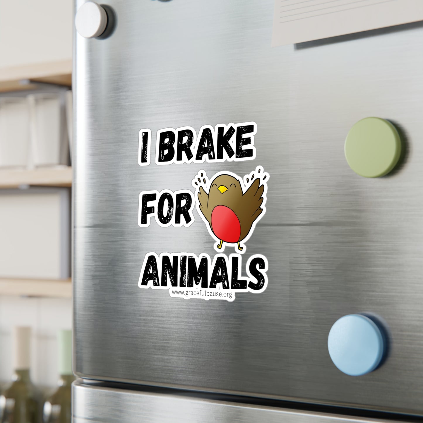 I brake for animals - Bird - Kiss-Cut Vinyl Decals