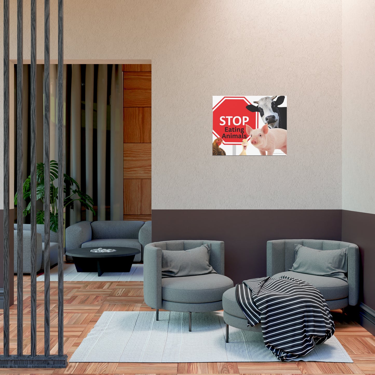 Stop Eating Animals - Landscaped - Uncoated Poster