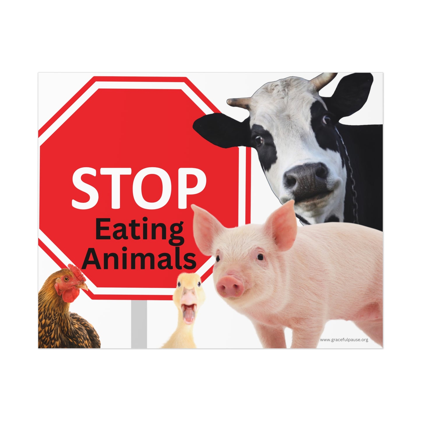 Stop Eating Animals - Landscaped - Uncoated Poster
