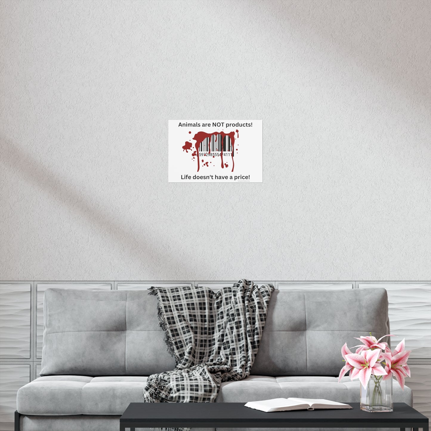 Animals are not products - barcode - landscaped - Uncoated Poster