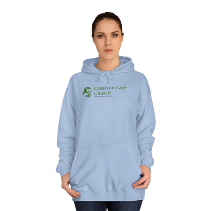 Creation Care Church Logo - Green - Unisex College Hoodie