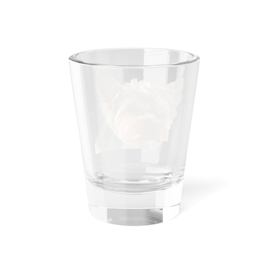 Dog giving evil eye - Shot Glass, 1.5oz