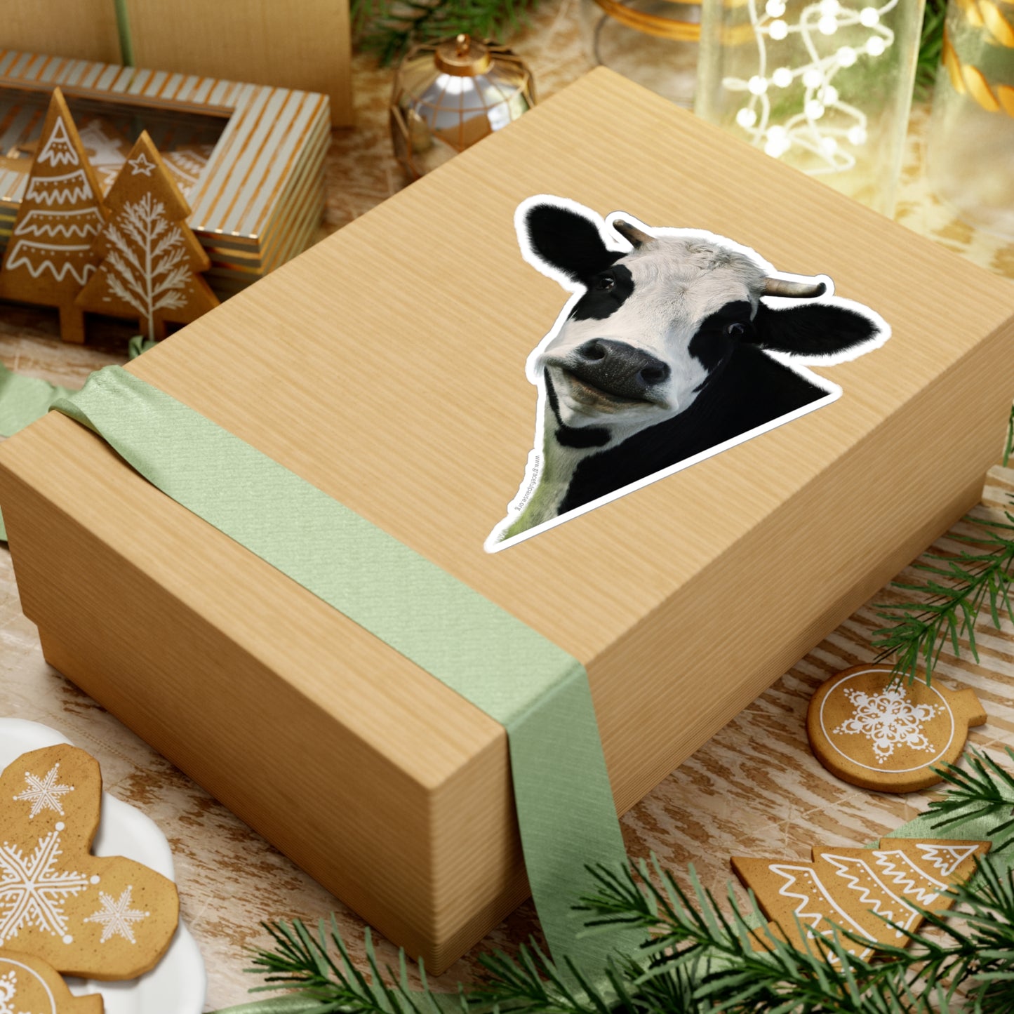Staring Cow - indoor/outdoor Kiss-Cut Vinyl Decals