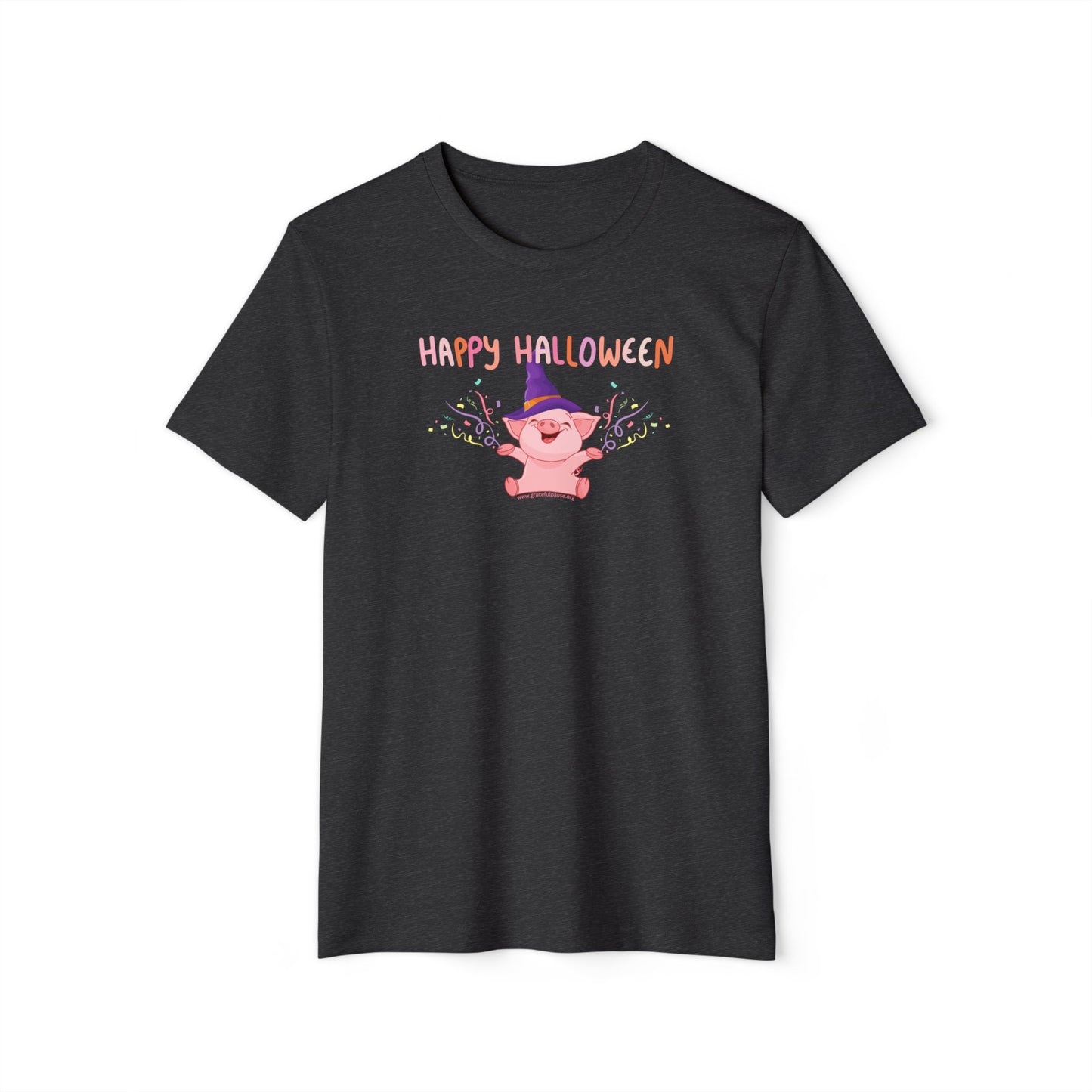 Happy Halloween Pig - Unisex Recycled Organic T-Shirt