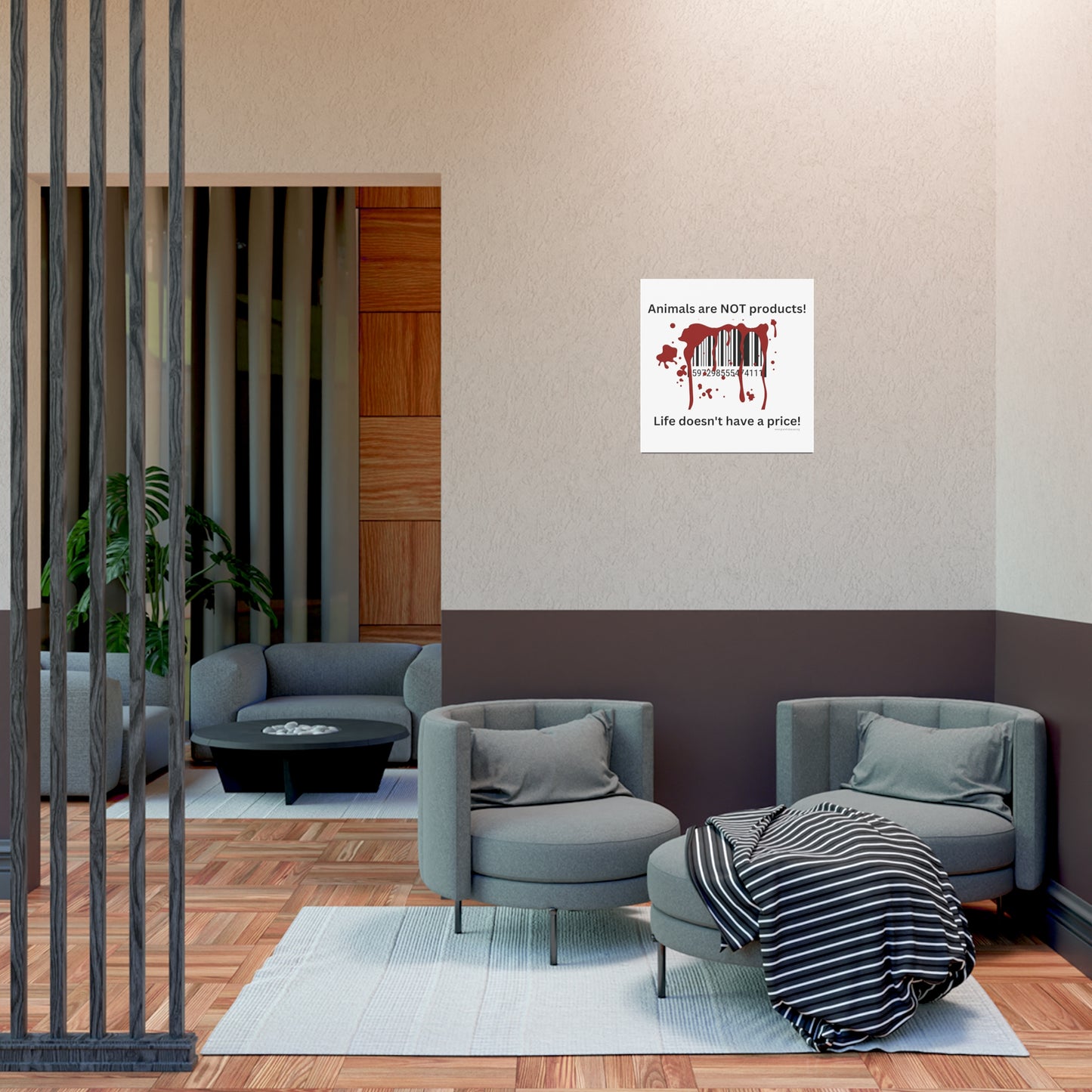 Animals are not products - barcode - landscaped - Uncoated Poster