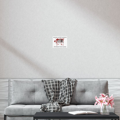 Animals are not products - barcode - landscaped - Uncoated Poster