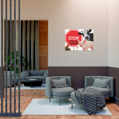 Stop Eating Animals - Landscaped - Uncoated Poster