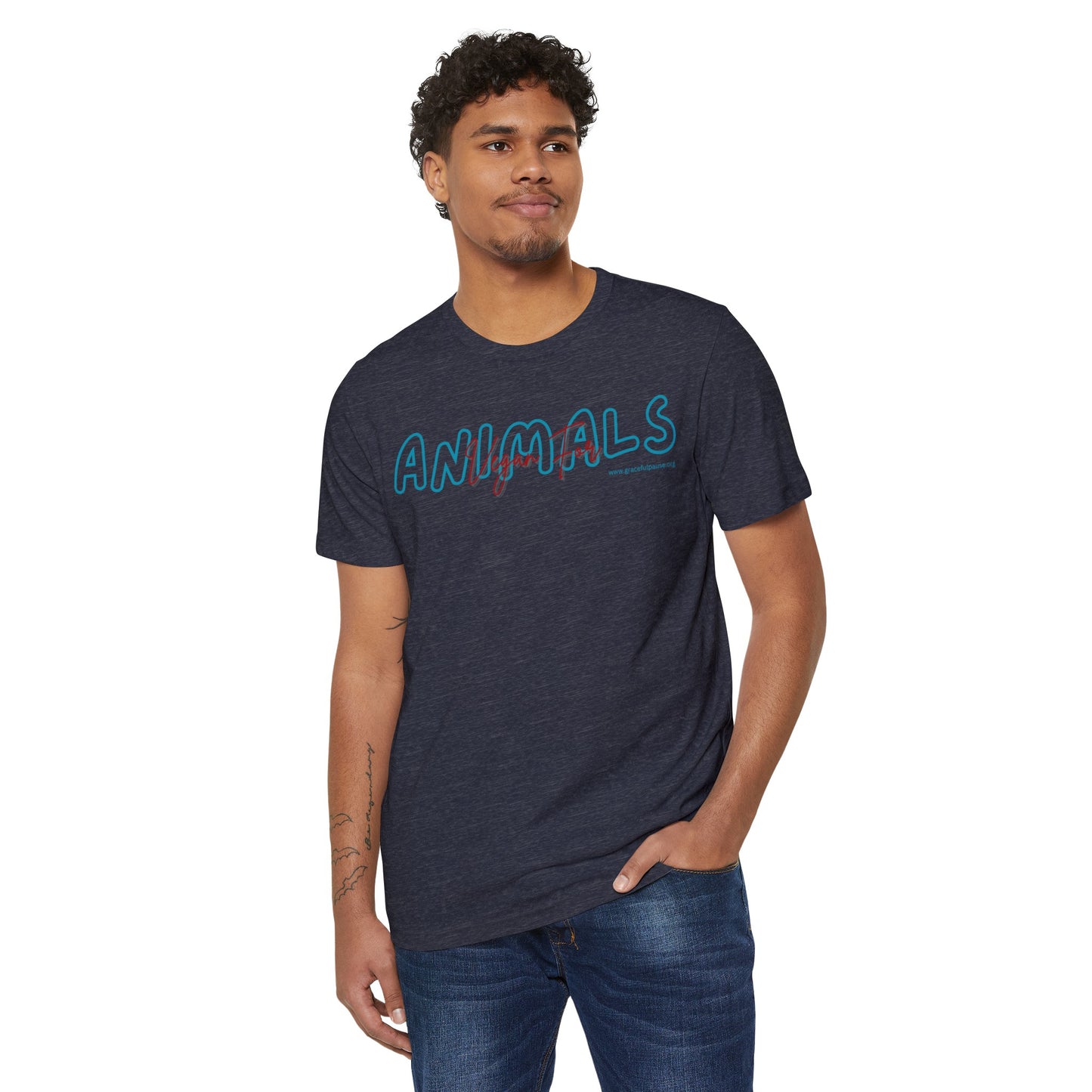 Vegan for ANIMALS - Unisex Recycled Organic T-Shirt