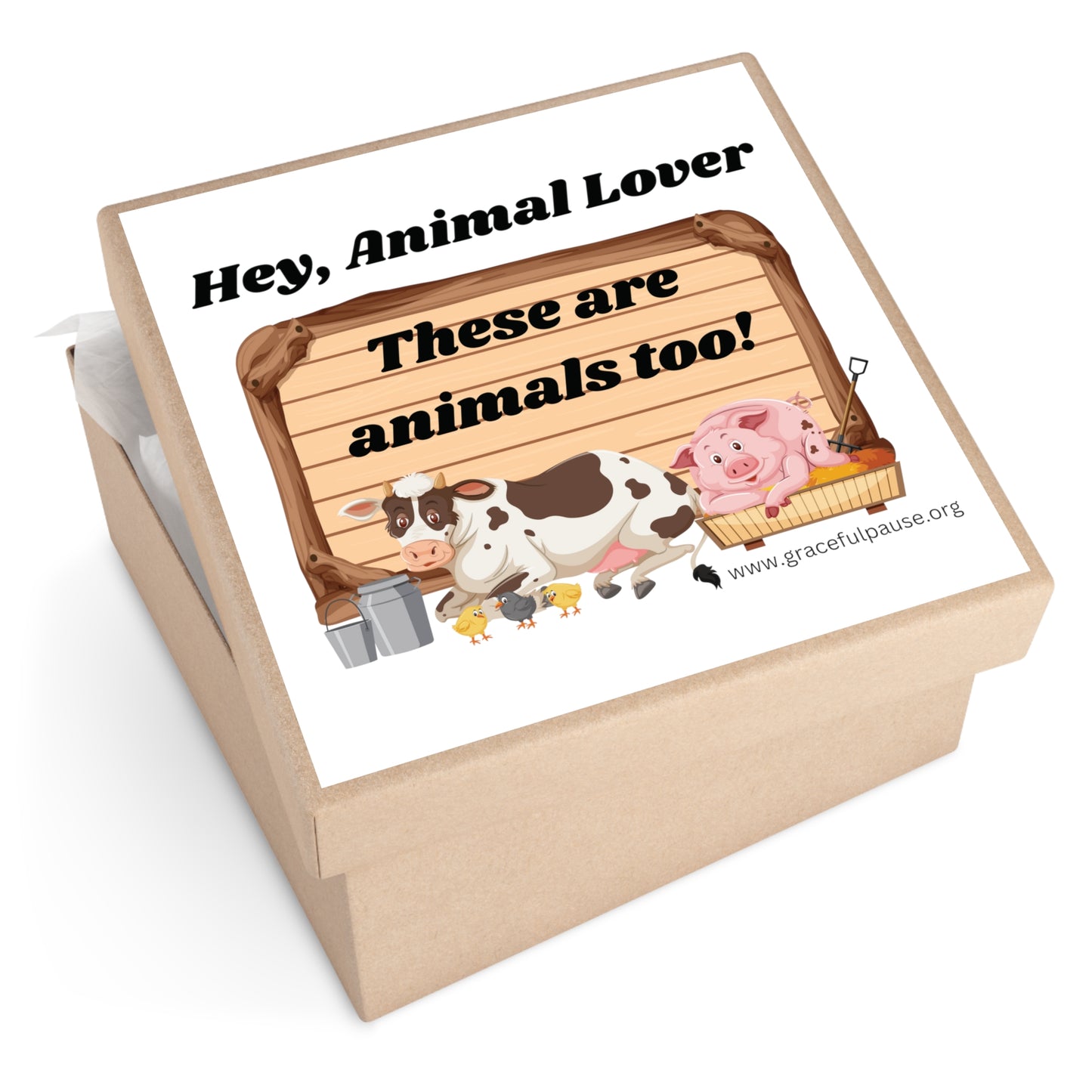 These are animals too - Square Vinyl Stickers