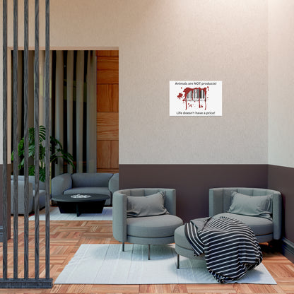 Animals are not products - barcode - landscaped - Uncoated Poster